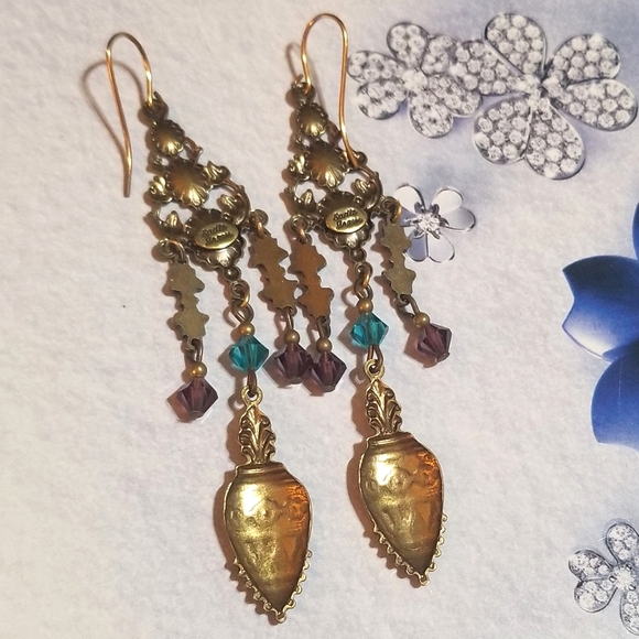 Vintage Sadie Green Shoulder Brusher Earrings - Picture 4 of 7